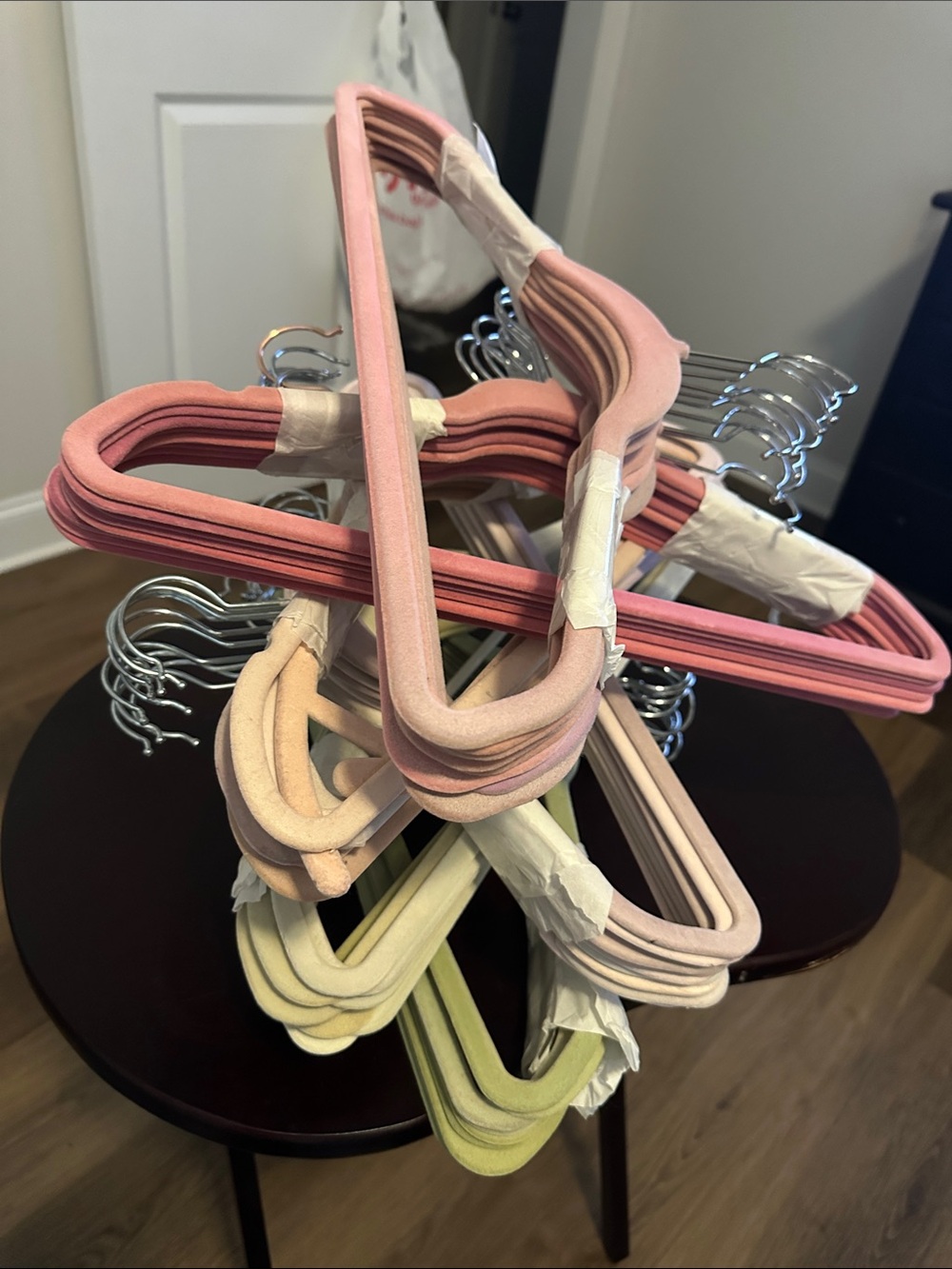 Velvet Non-Slip Hangers Set - Pastel Pink, Blush, Cream, Light Yellow, Sage#60